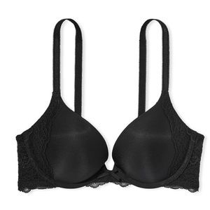 VICTORIA’S SECRET DREAM ANGELS push up Recycled Smooth with Lace Black size 38B